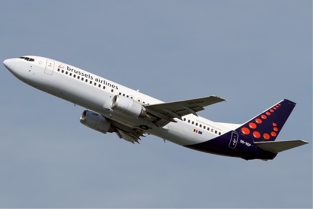 Brussels Airlines vliegtuig in vlucht