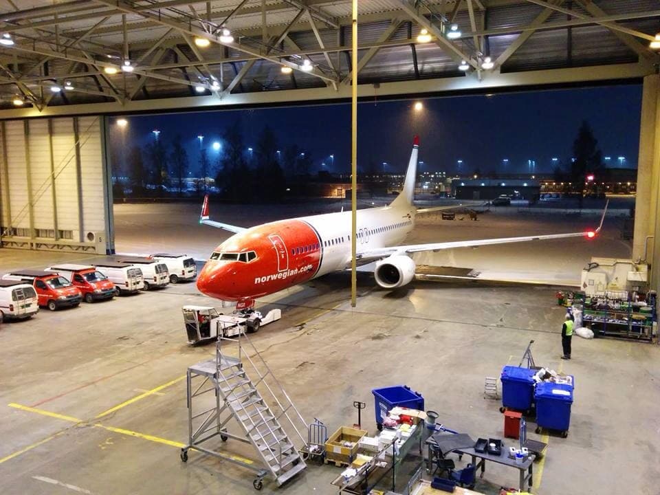 Norwegian vliegtuig in vlucht